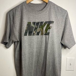 Nike Grey with Camo Green T-Shirt